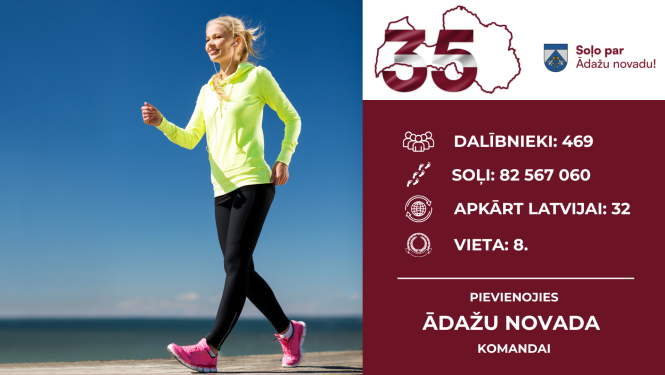 soļošanas izaicinājums, pievienojies Ādažiem