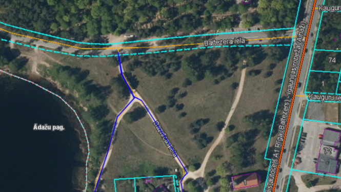 Baznīcas un Piekrastes  ielu izvietojumu shēma