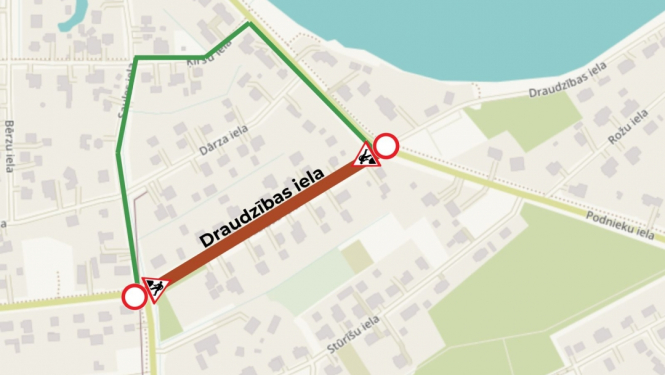 Satiksmes organizācijas izmaiņas Draudzības ielā