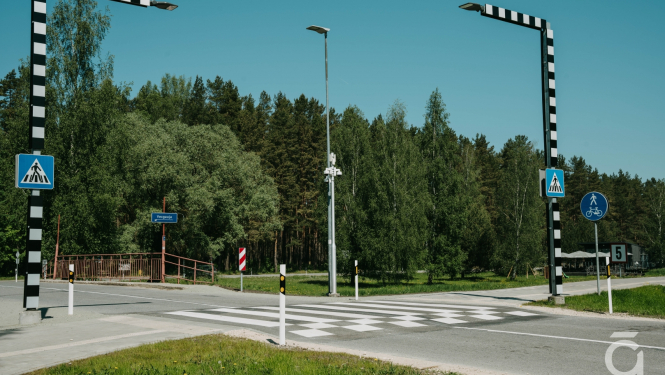 gājēju pāreja, Carnikavas, Jūras iela