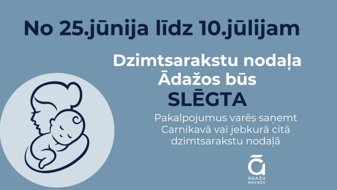 Dzimtsarakstu nodaļas darba laiks, jūnijs - jūlijs 2024