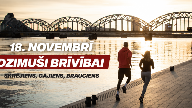 Valsts svētkos aicina vienoties kopīgā izaicinājumā – soļot, skriet vai braukt ar velo