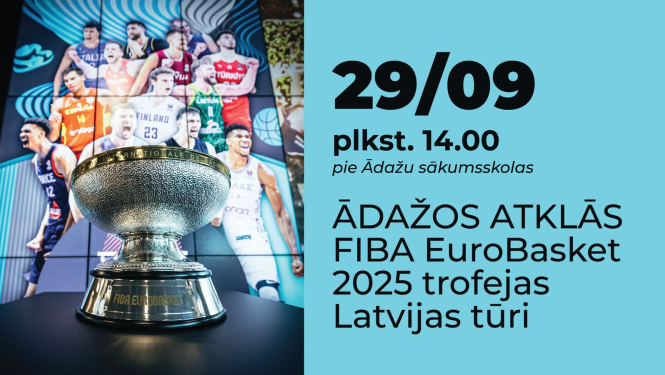 Eurobasket 2025 trofejas tūre Ādažos