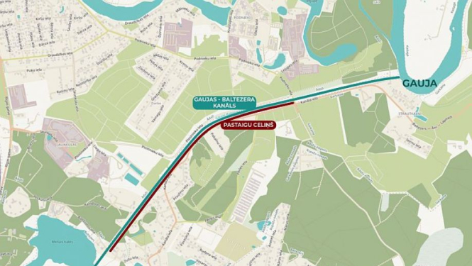 pastaigu celiņš gar Gaujas- Baltezera kanālu