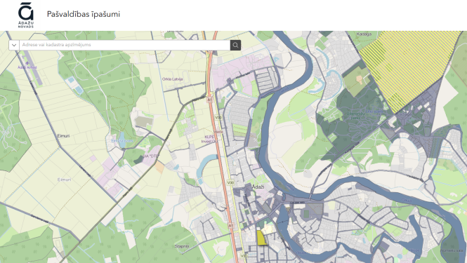 pašvaldības īpašumu interaktīvā karte