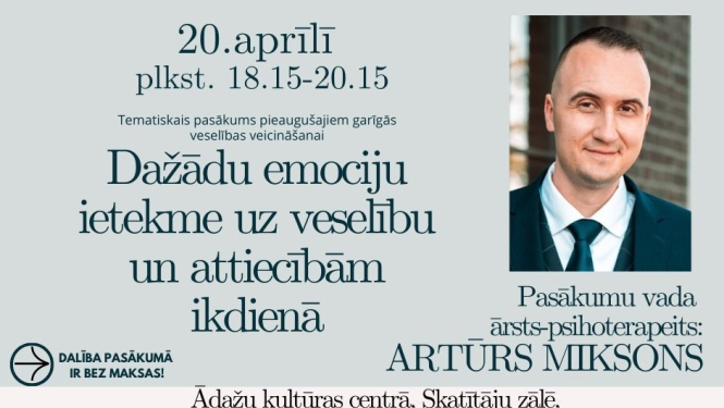 Informatīvs baneris par tematisko vakaru