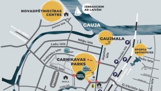 nēģu svētki 2023 - satiksmes ierobežojumi