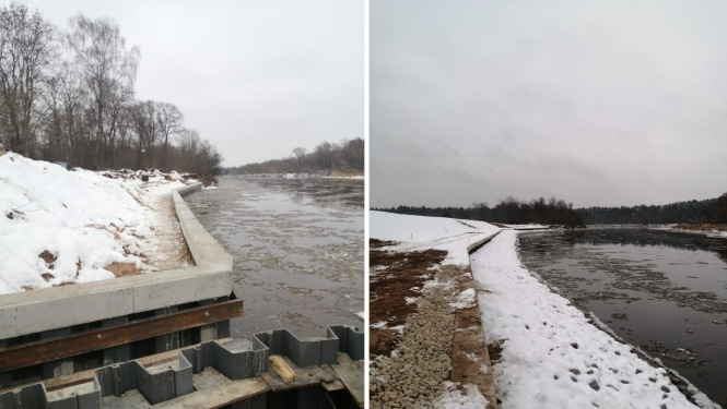 Pabeigti būvdarbi divos Gaujas krasta stiprinājumu posmos