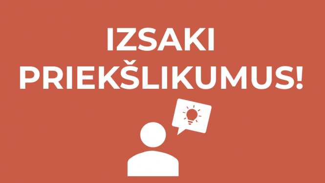 baneris ar aicinājumu izteikt priekšlikumus