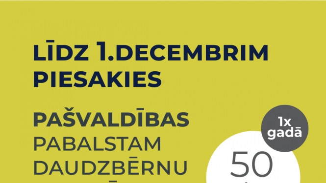 pabalsts, daudzbērnu ģimene, 50 eiro, ikgadējs