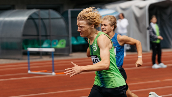 Toms Melderis finišā, Foto: Jana Leite