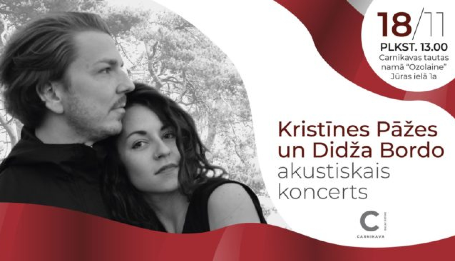 Kristīnes Pāžes un Didža Bordo akustiskais koncerts “Ozolainē” afiša
