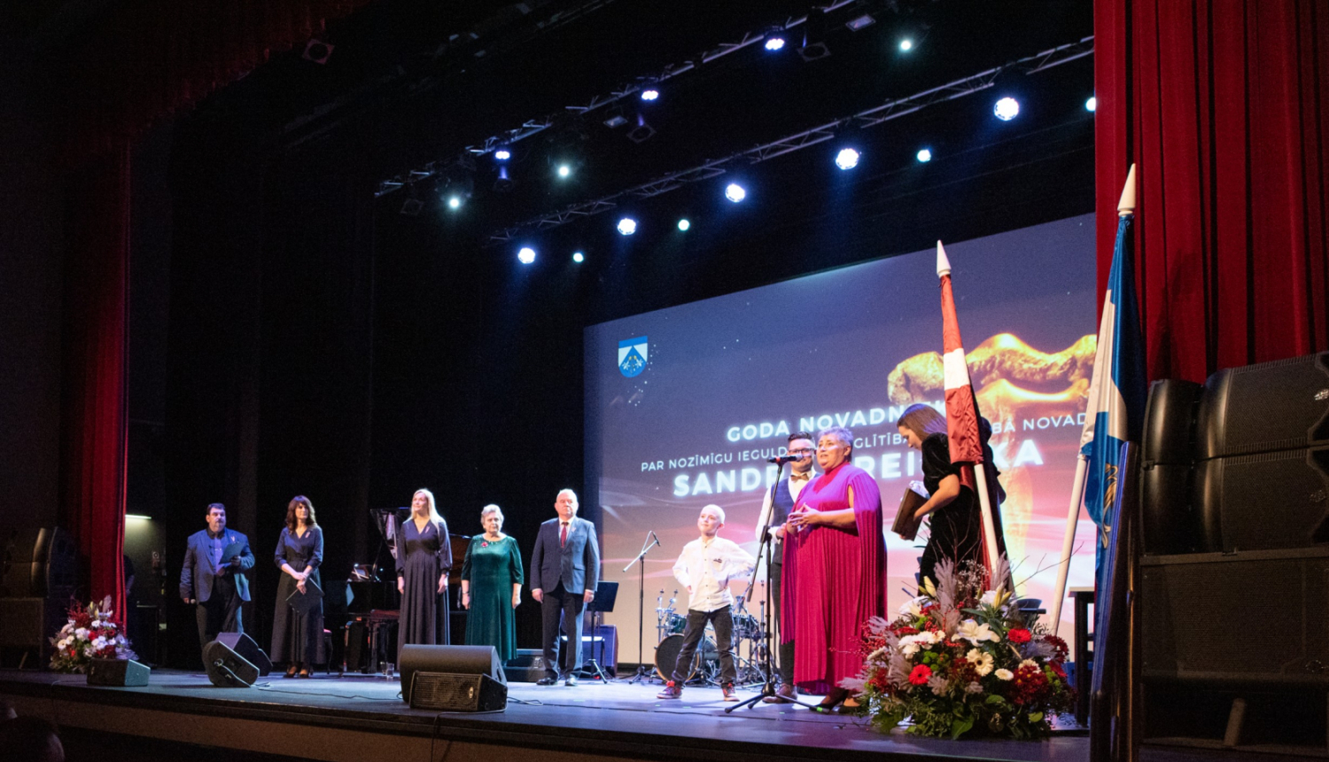 Uzrunu teica 2024. gada Ādažu novada "Goda novadniece" Sandra Breidaka. Foto: Ieva Ābele