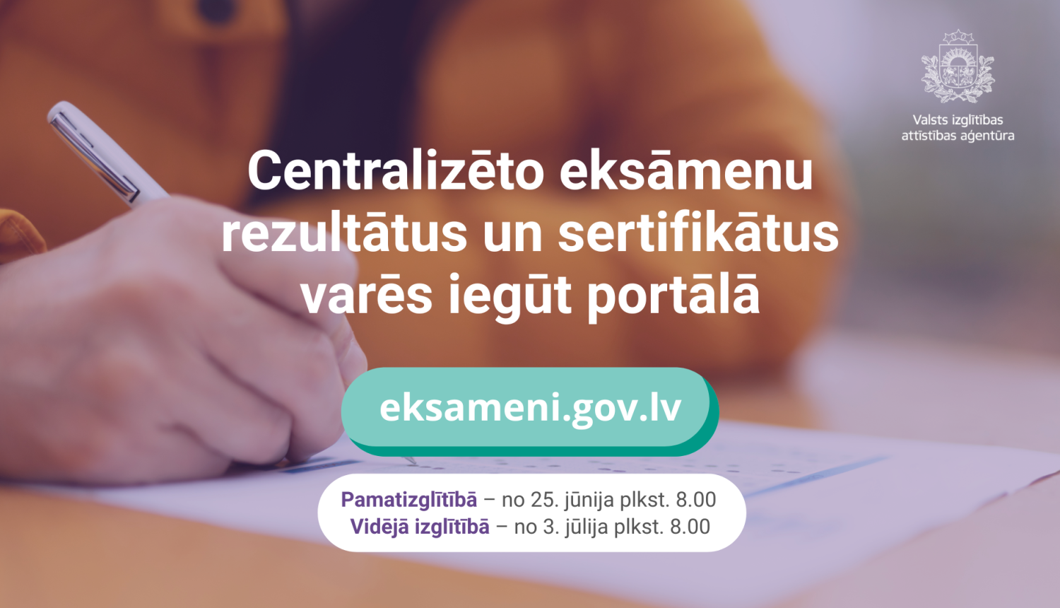 Centralizēto eksāmenu rezultāti 2025
