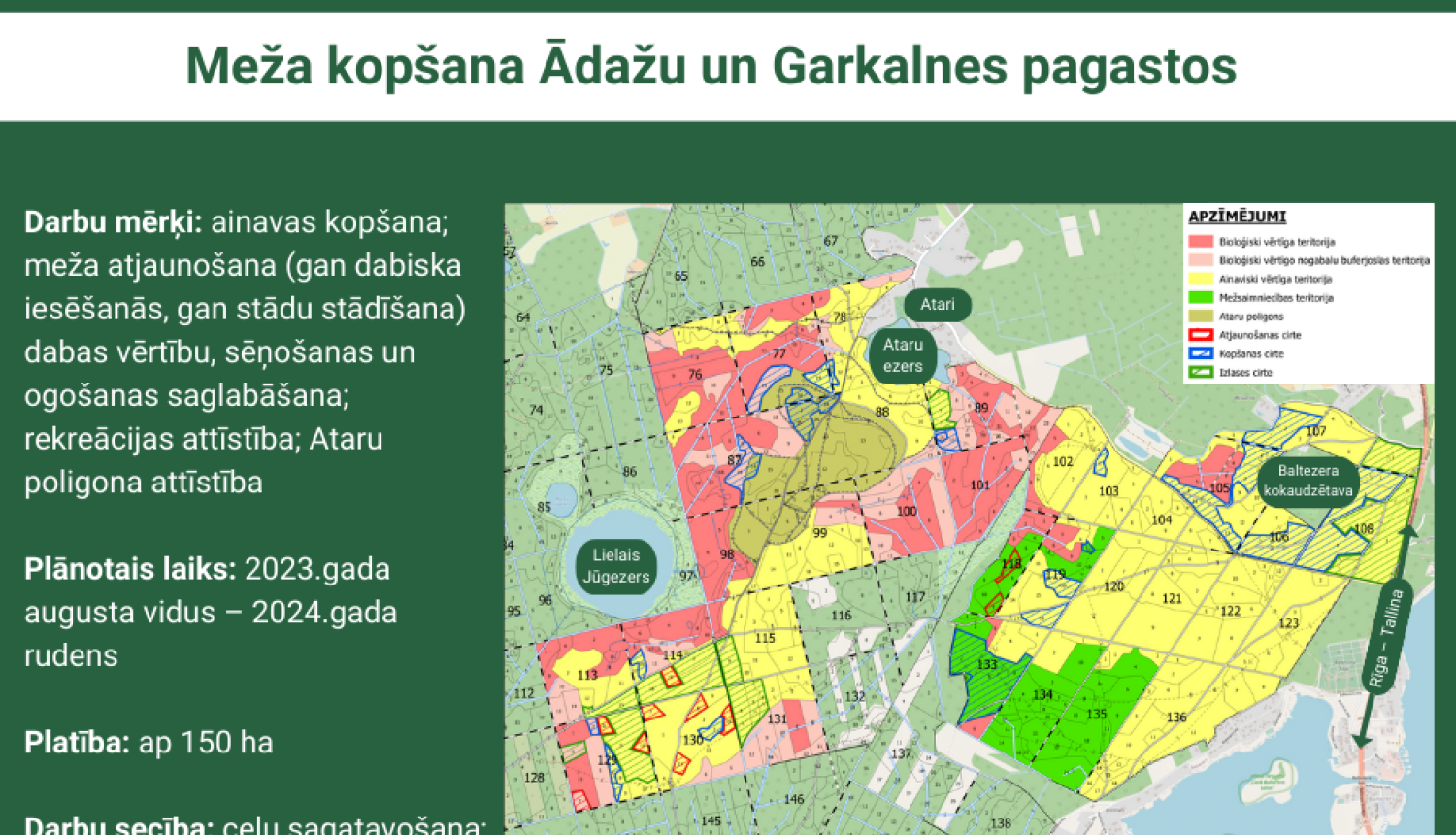 Mežsaimniecība, apgaitas kopšana, Ādažu pagasts