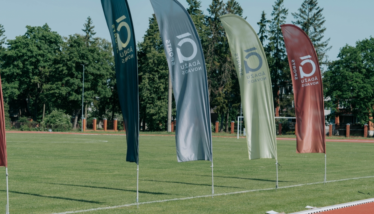 Carnikavas stadions, futbola laukums, karogi