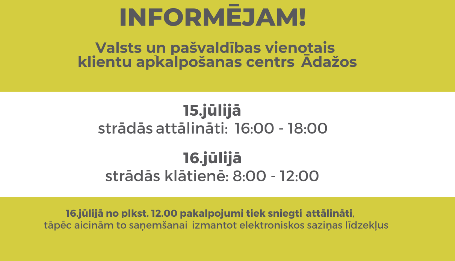 darba laiks VPVKAC Ādažos