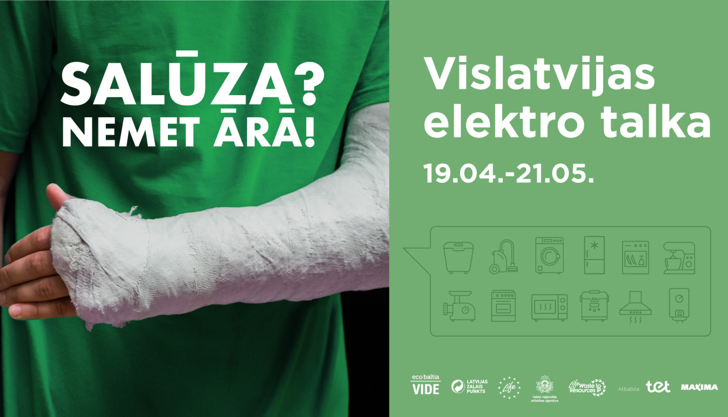 baneris elektro tehnikas nodošanas akcijai