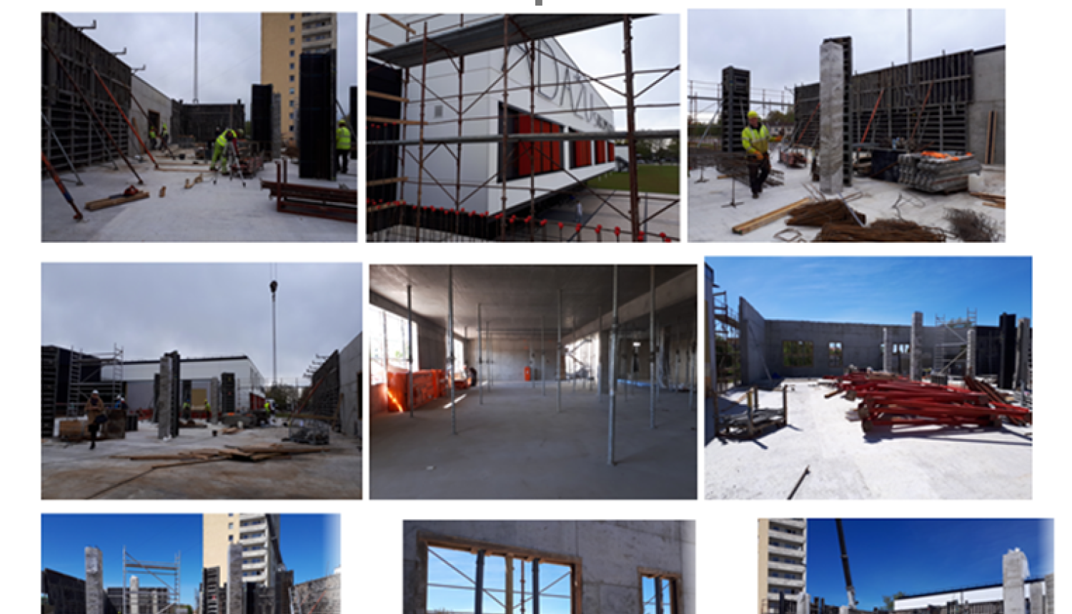 Ādažu sākumskolas 3.kārtā aktīvi tiek betonētas 2.stāva sienas un kolonnas, kā arī uzsākta fasādes siltināšana