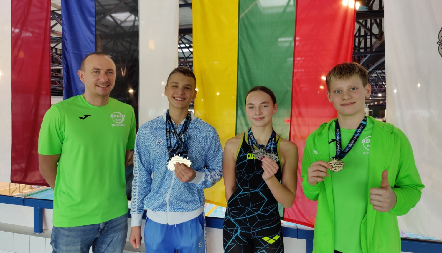 Ādažniekiem zelts un sudrabs Latvijas kausa peldēšanā pirmajā posmā