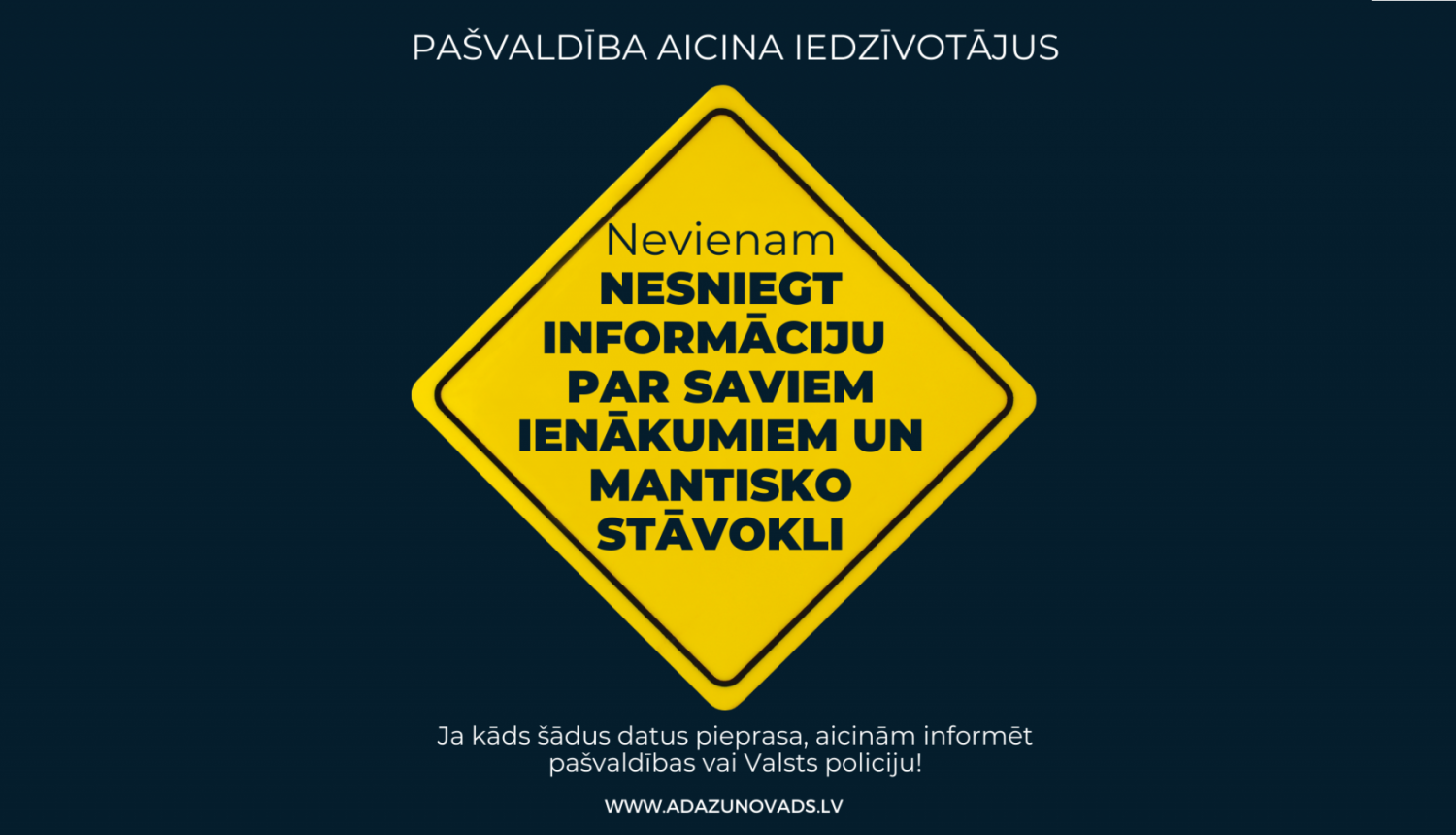 personīgā informācija, nesniegt informāciju, brīdinājums