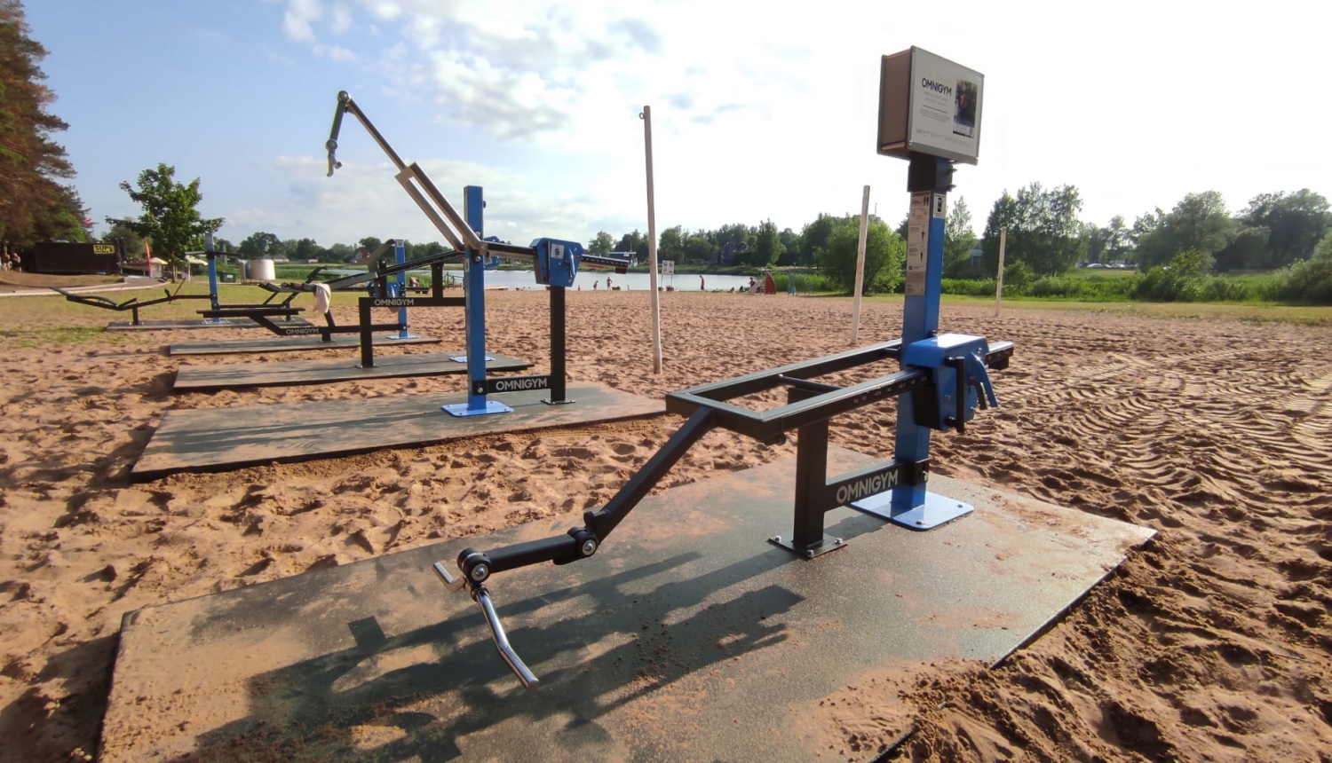 trenažieri pie Vējupes pludmales