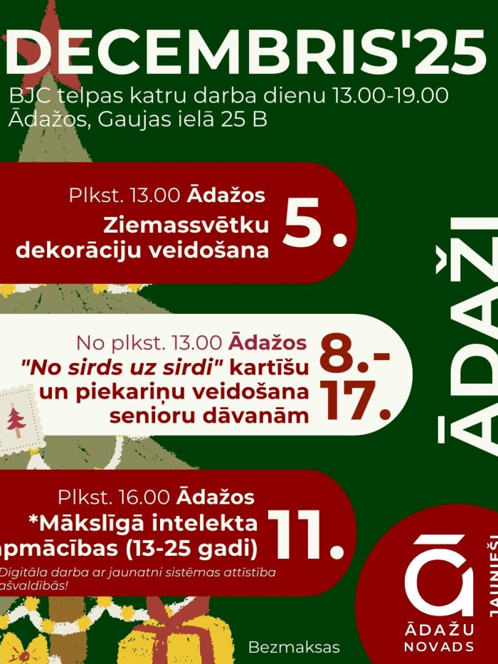 BKC aktivitātes, decembris 2025, Ādaži