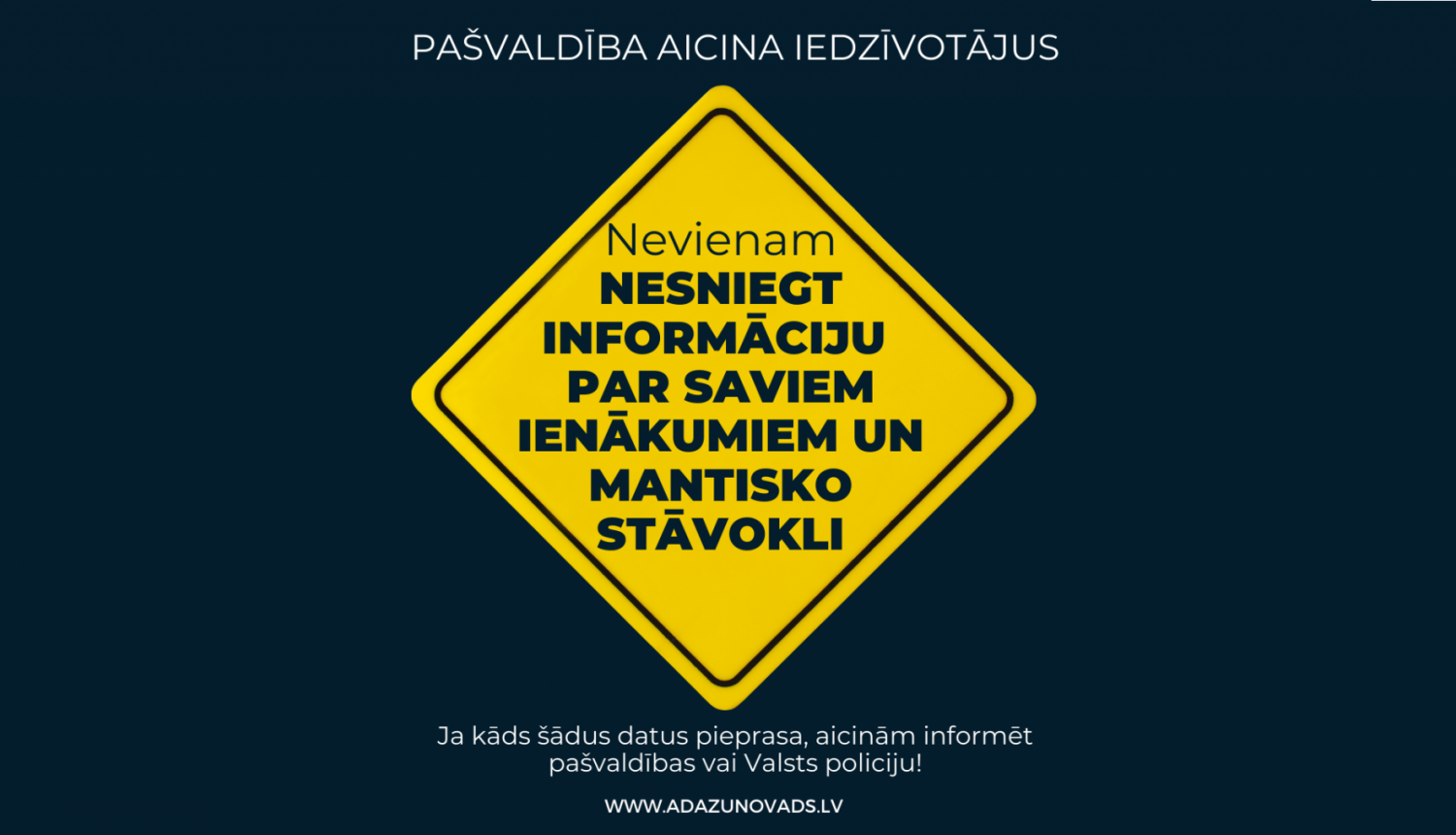 personīgā informācija, nesniegt informāciju, brīdinājums