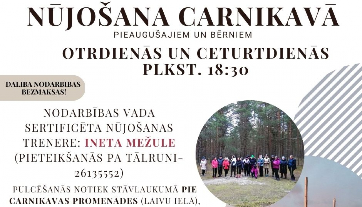 Nūjošanas nodarbības Carnikavā